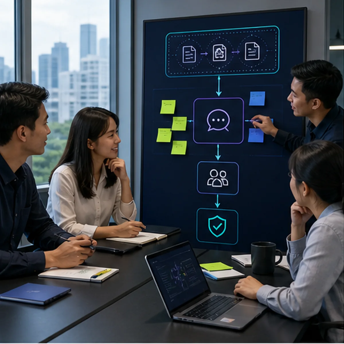 Teams designing and presenting a useful AI assistant together