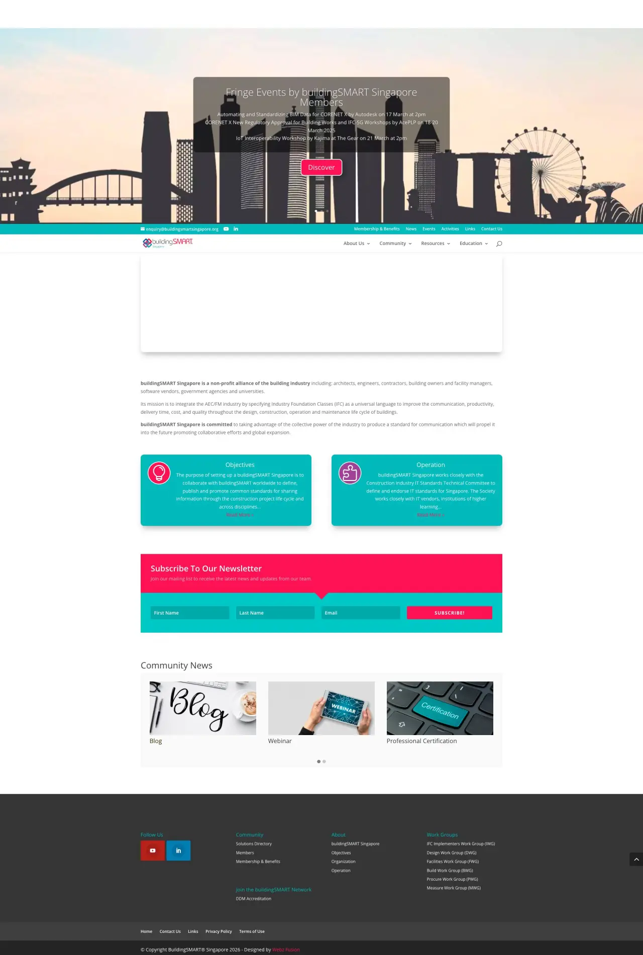 buildingSMART Singapore website created by Webz Fusion