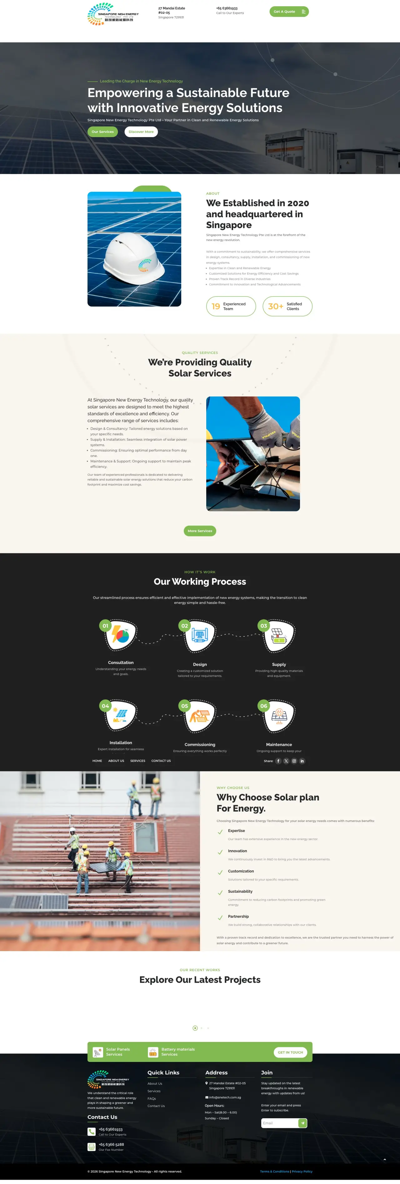Singapore New Energy Technology website created by Webz Fusion