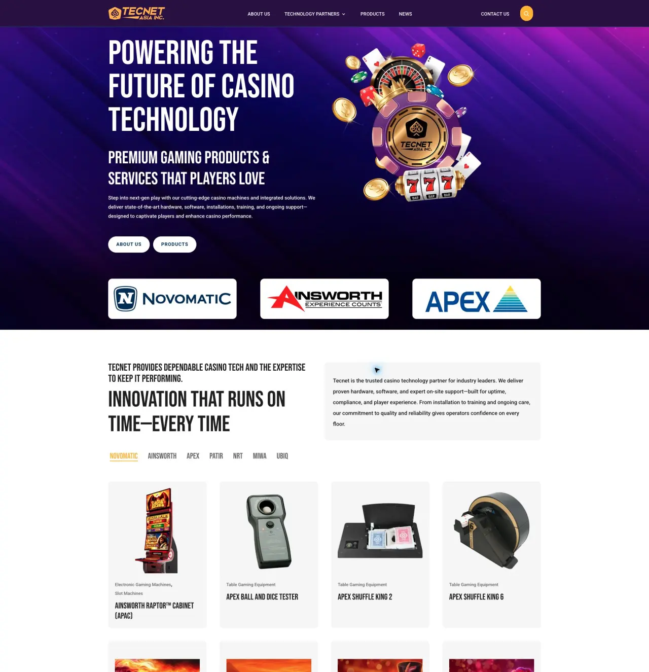 Tecnet Asia website created by Webz Fusion